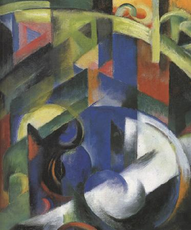 Franz Marc Details of Painting with Cattle (mk34) oil painting image